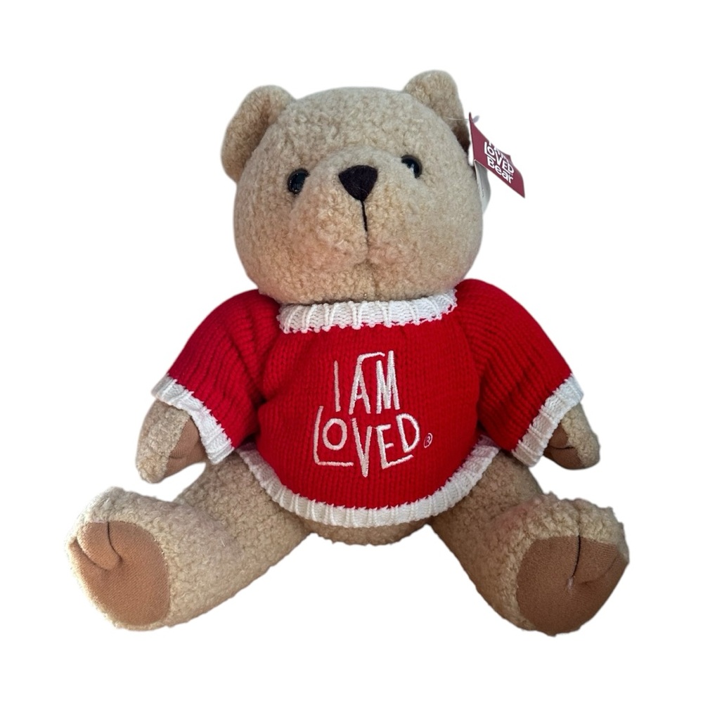 2002 Helzberg Diamonds "I Am Loved" Plush Stuffed Teddy Bear 12" Red Sweater NWT